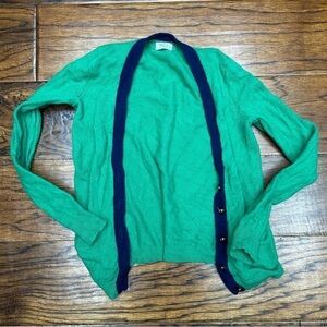 J. Crew Blue and Green Cardigan Lightweight Open Front
